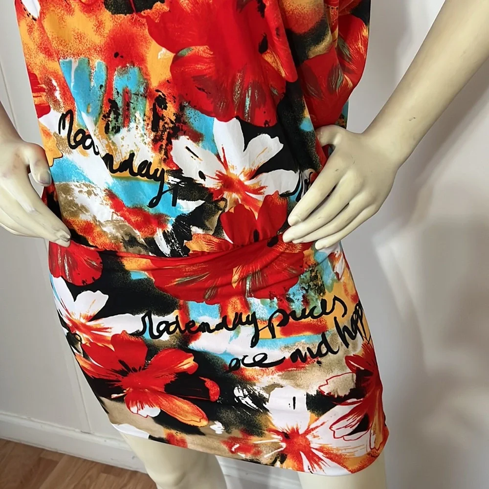 CACH’E One Shoulder, Flower Print Mini Dress - Picture 5 of 12